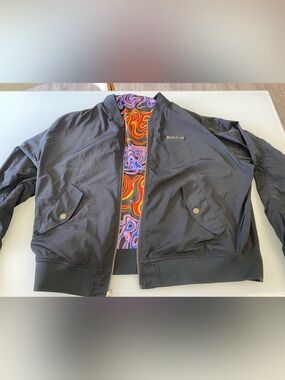 Teddy Fresh Reversible Bomber Jacket Oil Spill design MINT condition XL